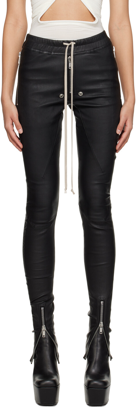 

Черные кожаные брюки Gary Rick Owens, Черный
