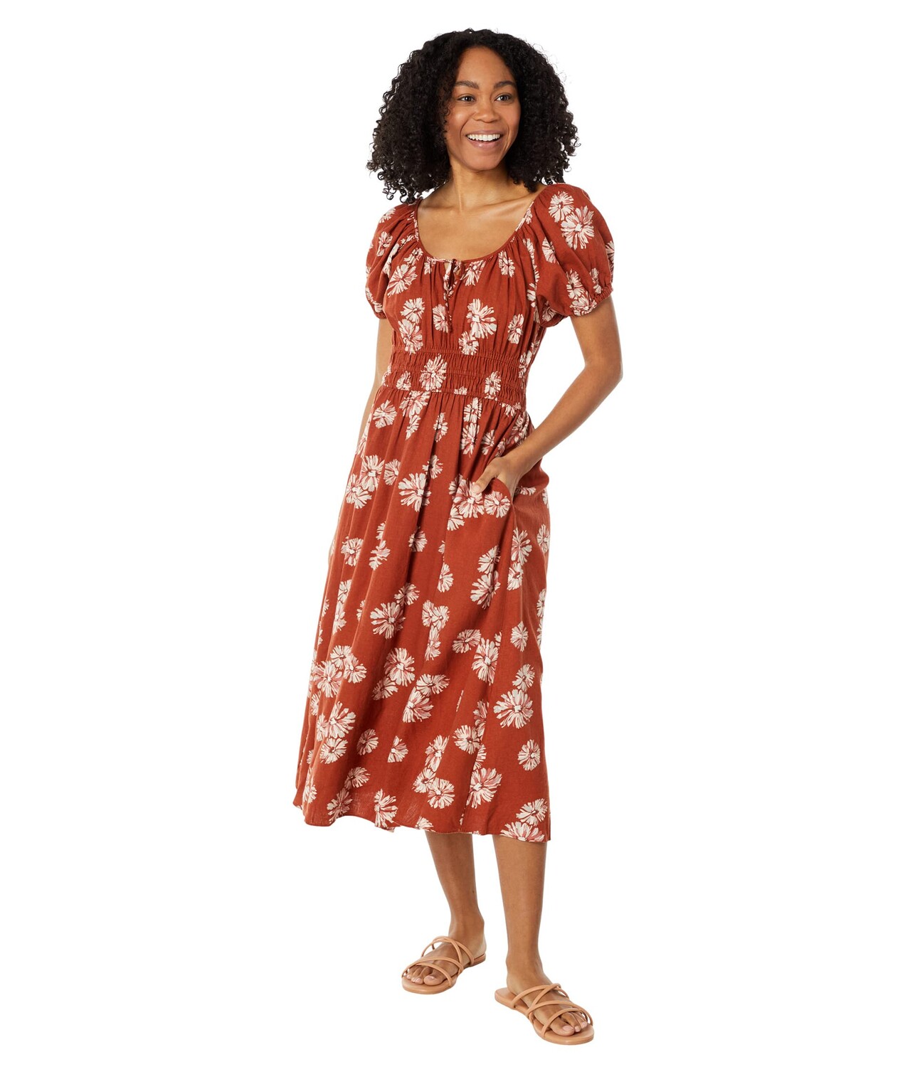 

Платье Madewell, Linen-Blend Sophia Midi Dress