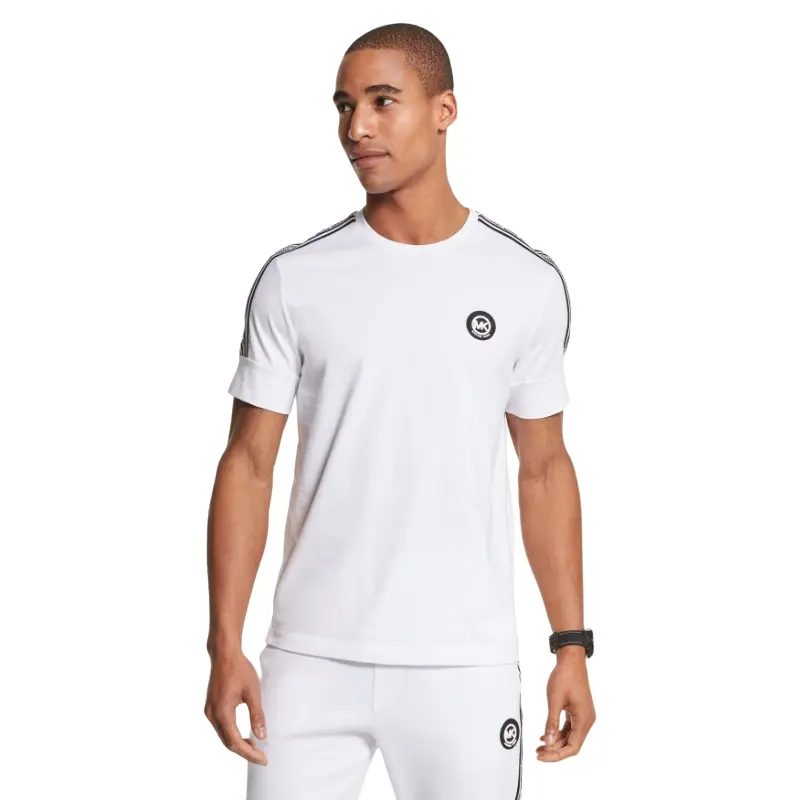 

Футболка поло Michael Kors Logo Tape Cotton Jersey, белый