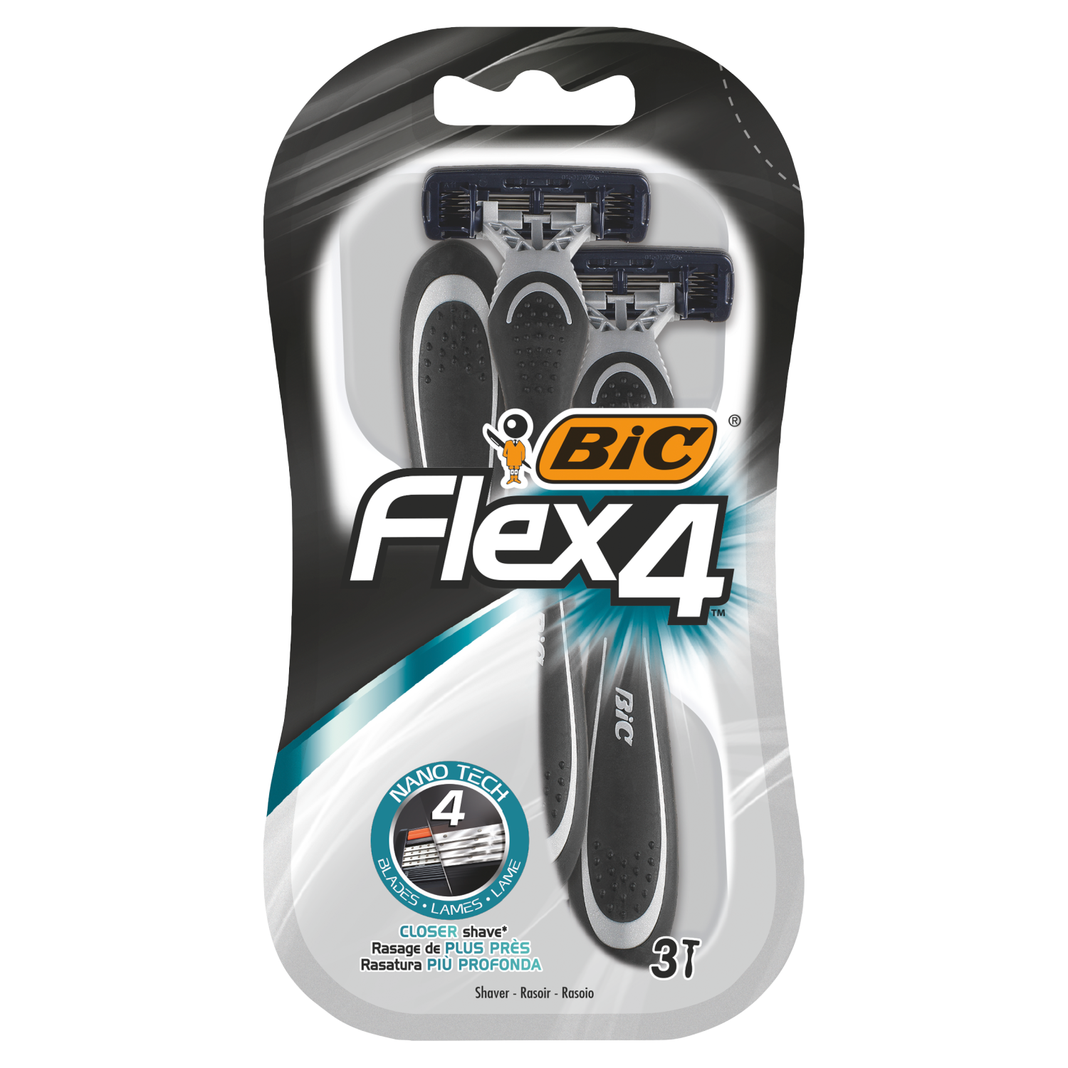Bic Flex 4 моноблочные бритвы, 3 шт/1 упаковка