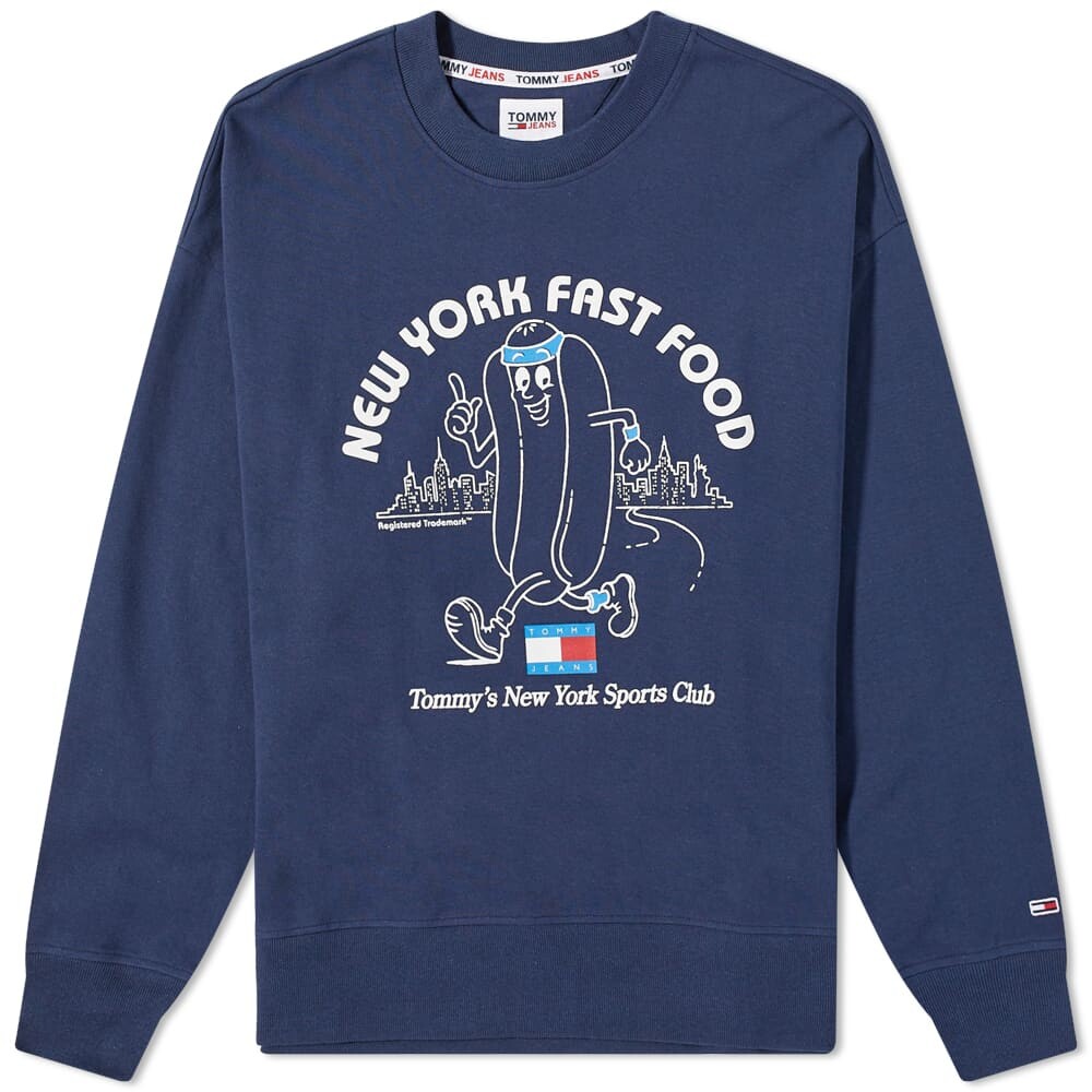 

Толстовка Tommy Jeans New York Fast Food Crew Sweat, Синий