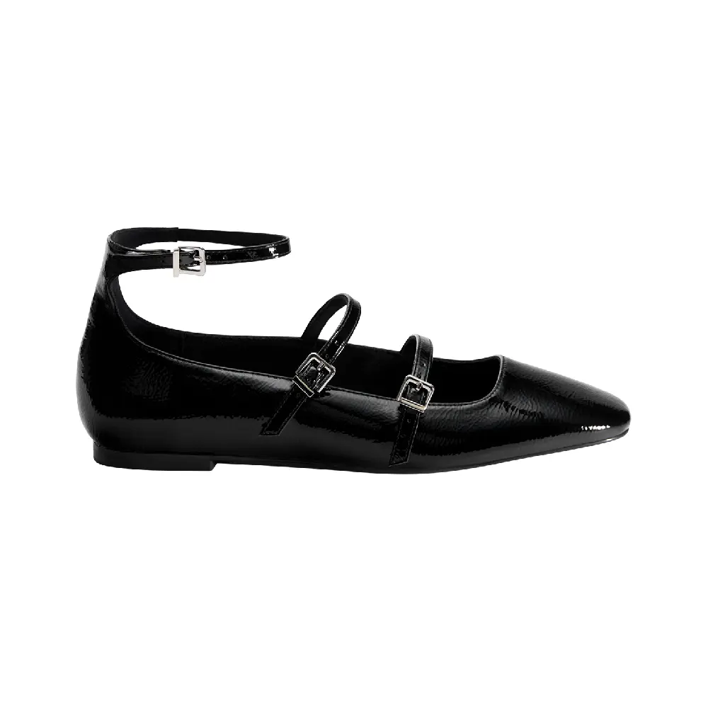 

Балетки Pull&Bear Multi-strap Buckled Flats, черный