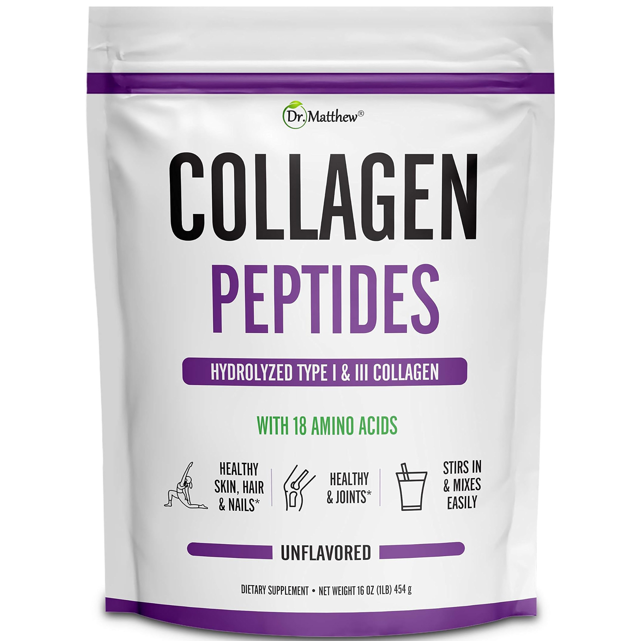 Коллаген Dr. Matthew Peptides, 454 гр коллаген primal harvest peptides 300 гр