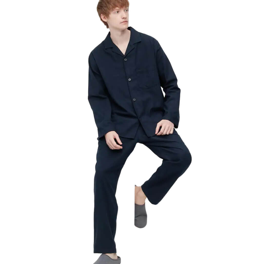 

Пижама Uniqlo Flannel Long Sleeved, темно-синий