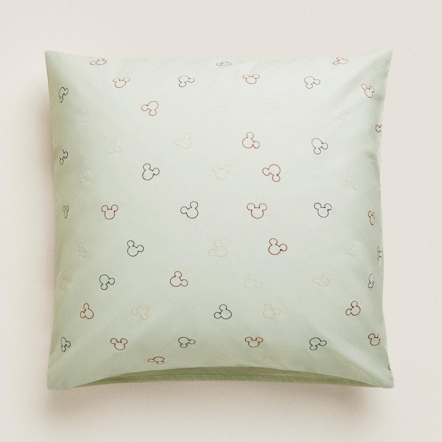 

Наволочка Zara Home Mickey Mouse Disney Embroidered, светло-бежевый