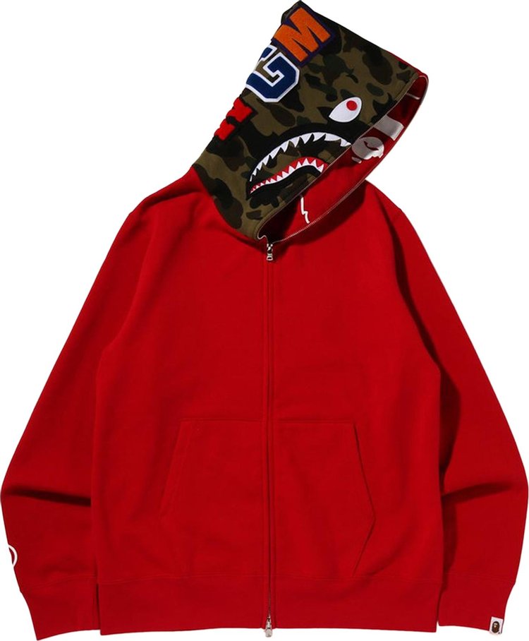 BAPE Crazy Face Full Zip Hoodie Red CDEK.Shopping