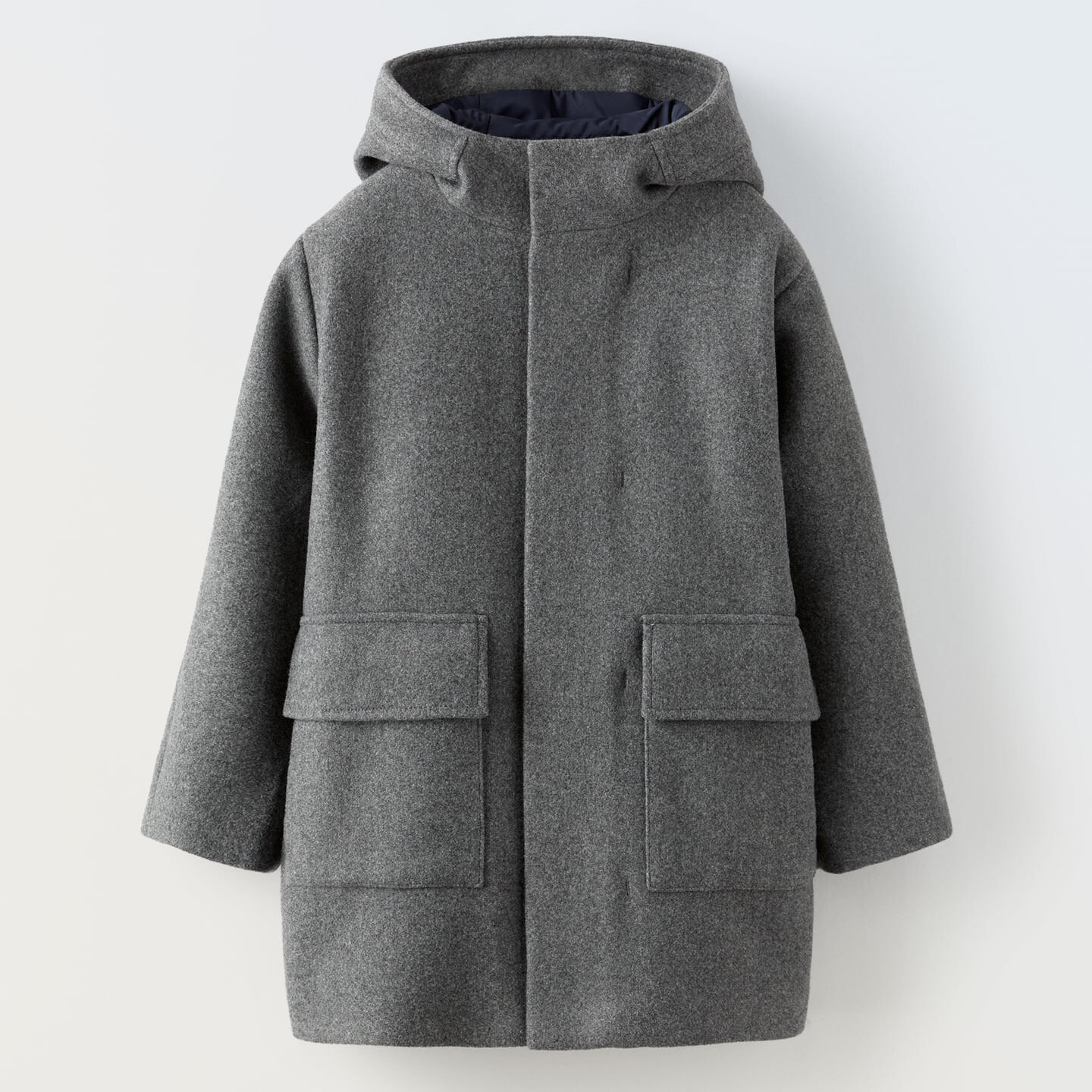 

Детское пальто Zara Hooded Wool, серый