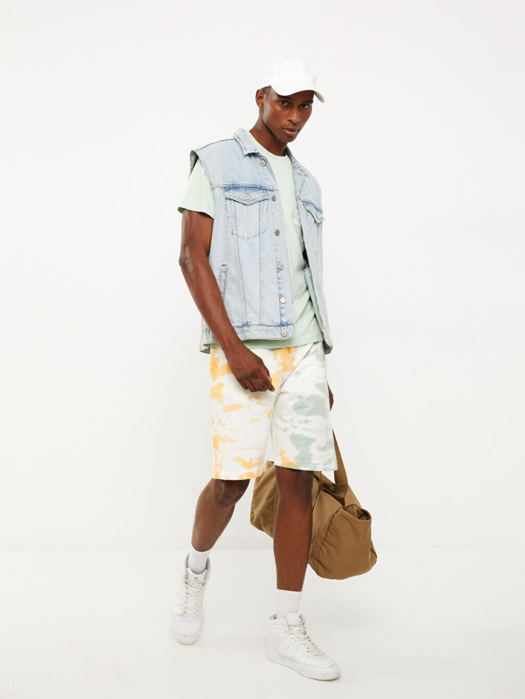

Мужские шорты с эластичным поясом и узором Tie-Dye LCW Casual