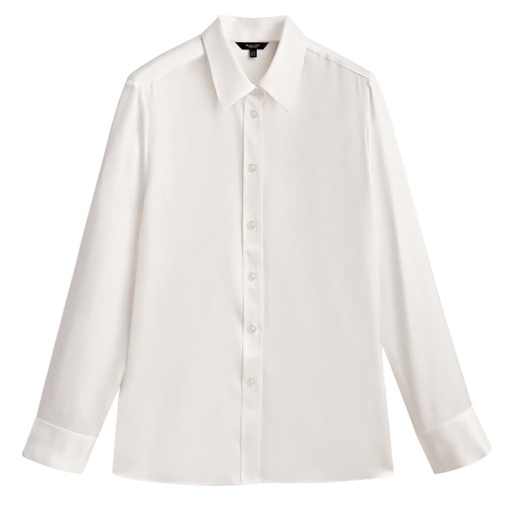 

Рубашка Massimo Dutti Satin With Cut-out Details, кремовый