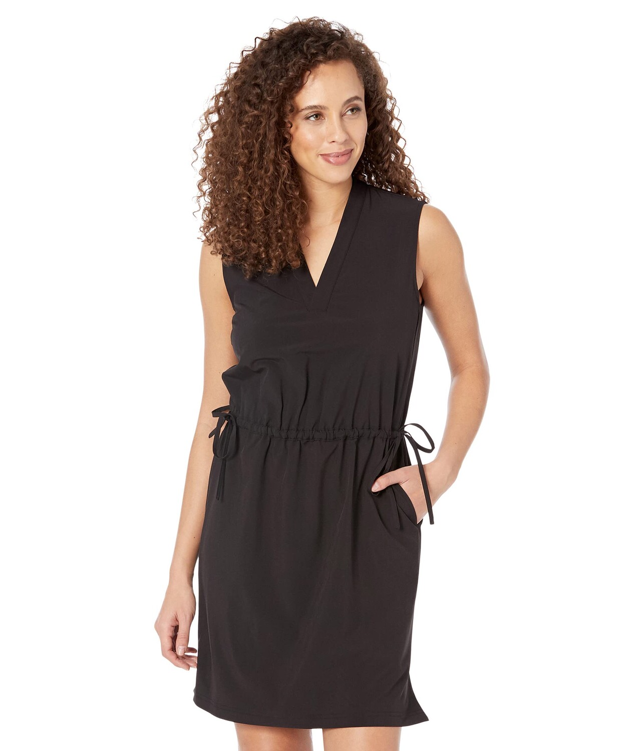 

Платье Calvin Klein, Short V-Neck Dress with Drawstring Waist