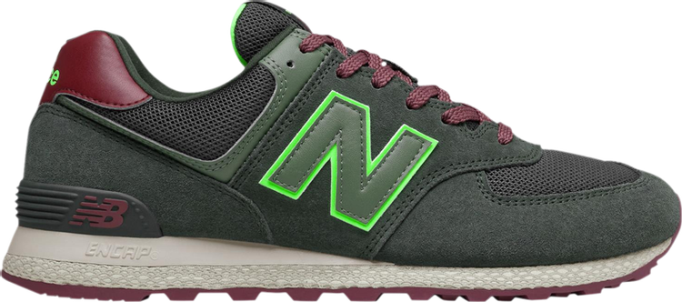 Кроссовки New Balance 574 'Dark Olive Energy Lime', зеленый