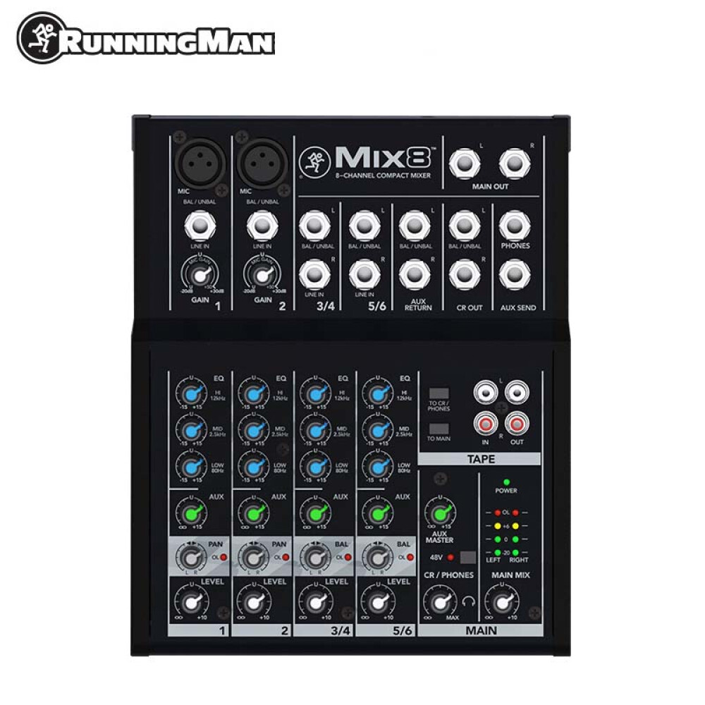 Портативный аналоговый микшер RunningMan Mickey Mackie Mix8 8-канальный аналоговый микшерный пульт mackie mix8