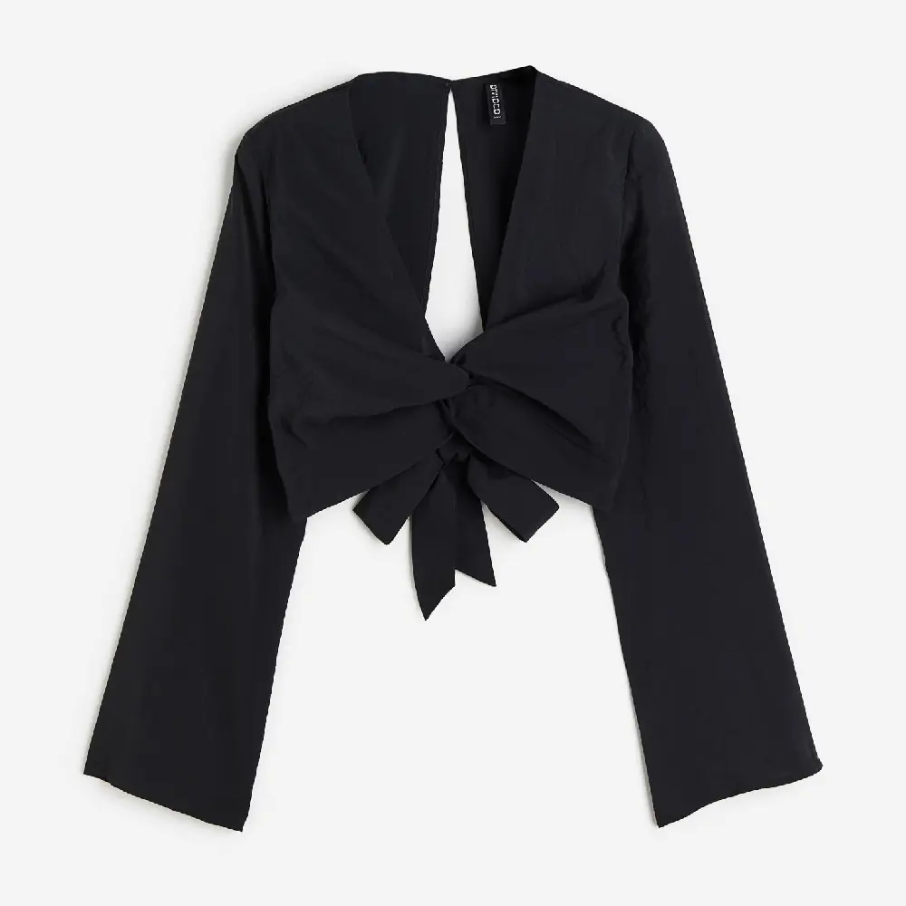 

Блузка H&M Knot-detail Modal-blend, черный