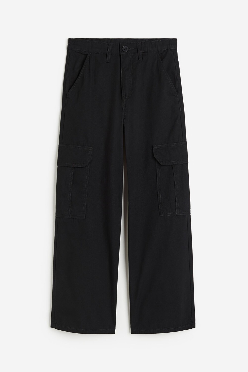 

Брюки H&M Kids Wide-leg Cargo, черный