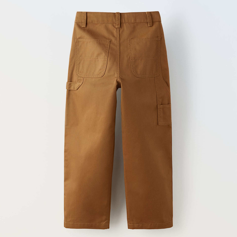 Брюки Zara True Neutrals Trucker, коричневый брюки zara true neutrals carrot fit светло коричневый
