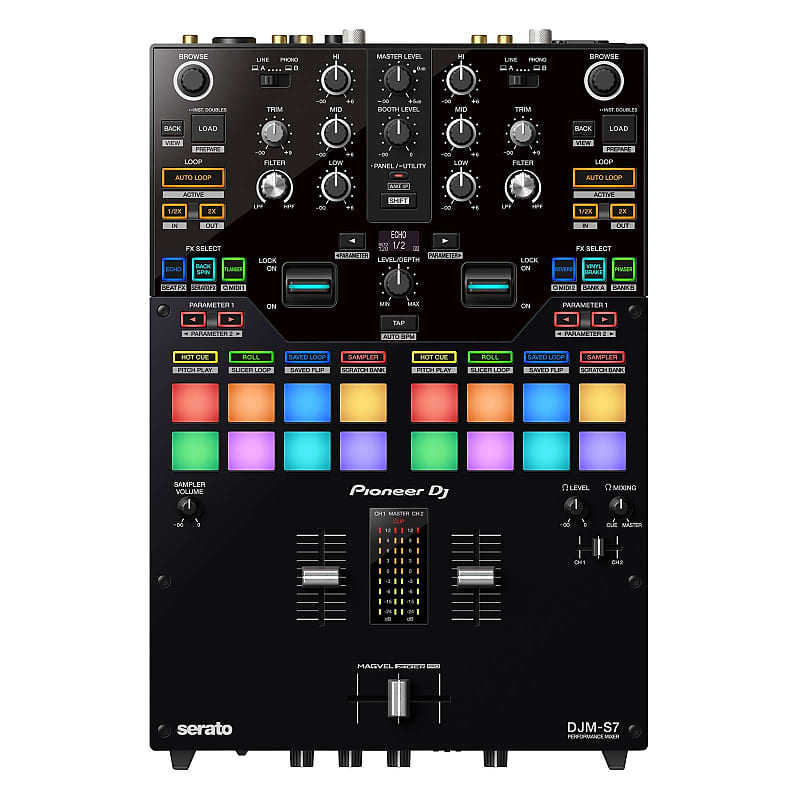 Pioneer DJM-S7 Serato rekordbox 2 Channel Pro Scratch Battle Bluetooth DJ Mixer pioneer djm s3
