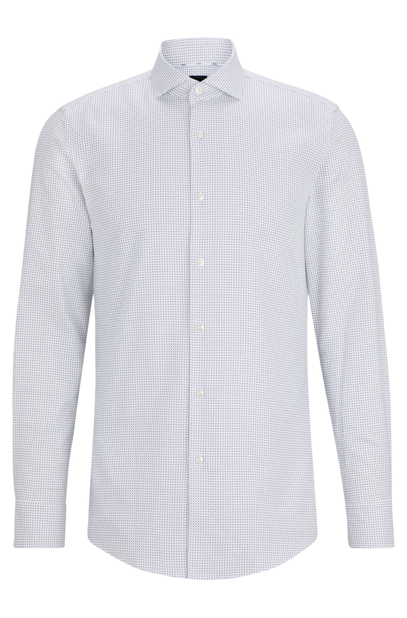 Рубашка Boss Slim-fit In Printed Oxford Stretch Cotton, белый рубашка boss slim fit in printed twill голубой