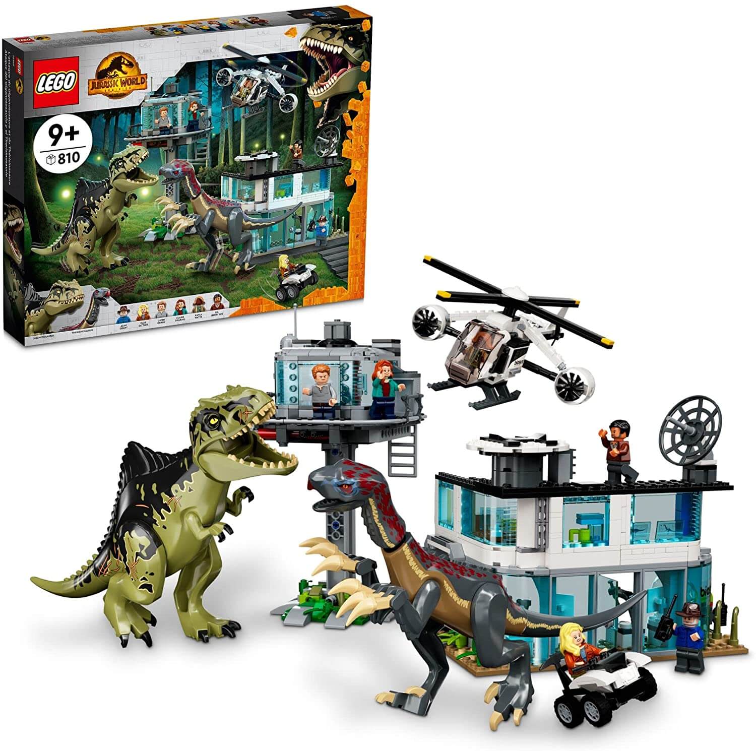 Конструктор LEGO Jurassic World Giganotosaurus & Therizinosaurus Attack 76949, 810 деталей lego jurassic world весёлые раскраски мир динозавров
