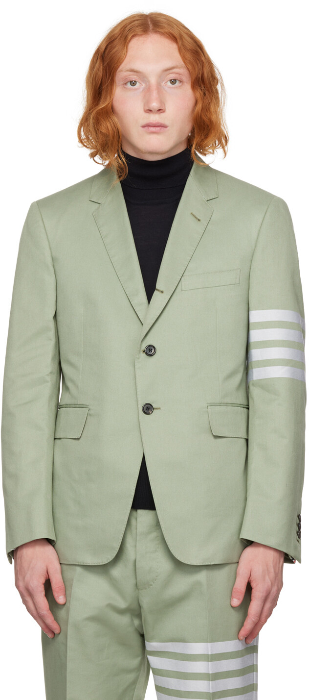 

Зеленый блейзер с 4 полосками Thom Browne