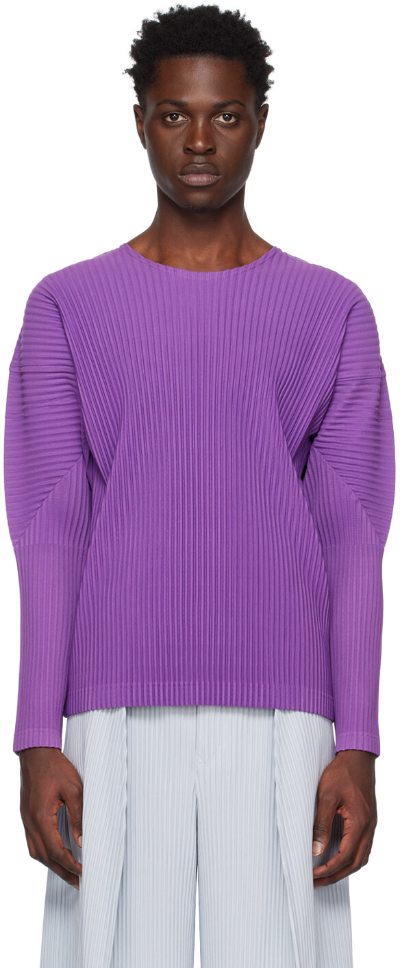 

Фиолетовая футболка с длинным рукавом Monthly Color January Homme Plissé Issey Miyake