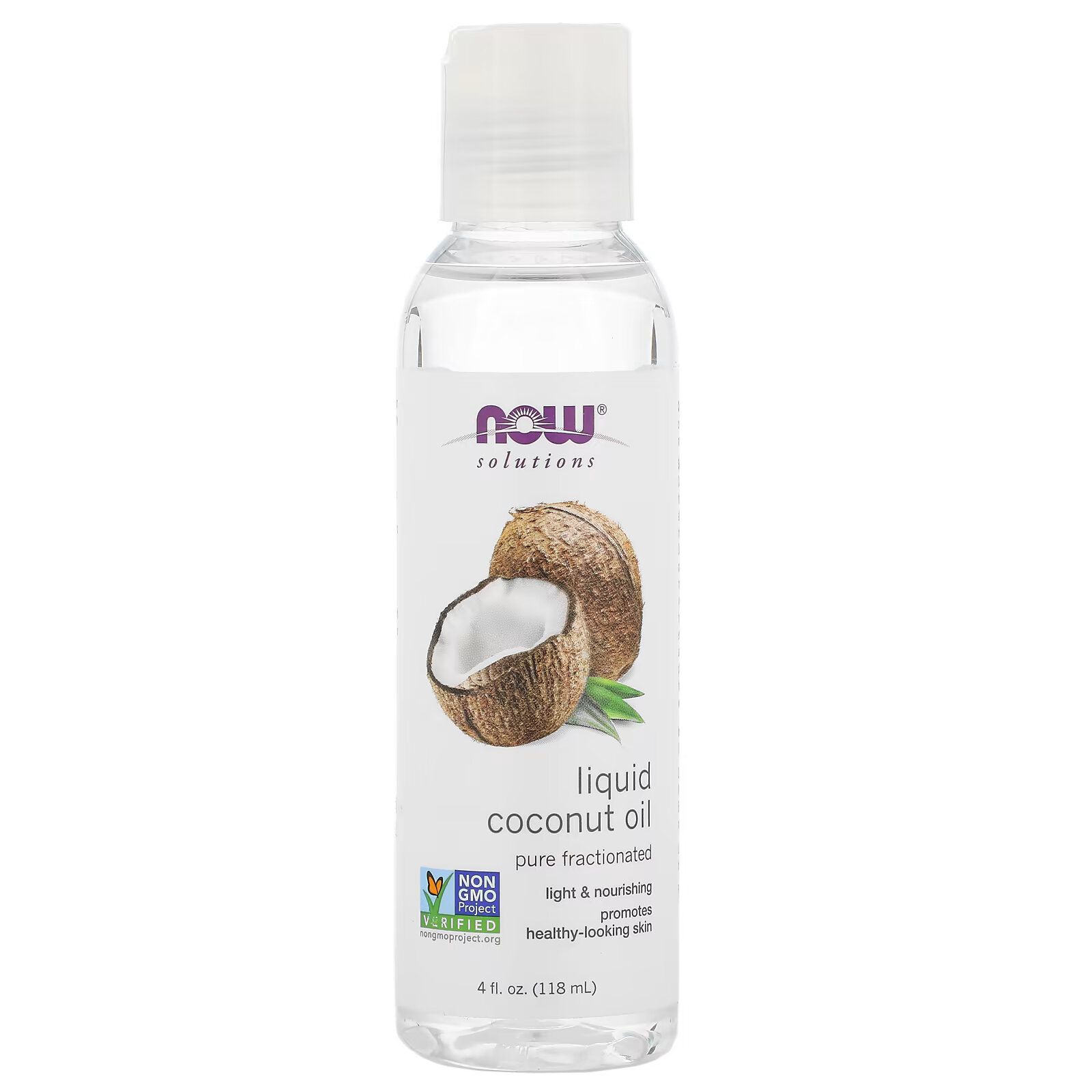 цена NOW Foods, Solutions, жидкое кокосовое масло, без примесей, фракционированное, 118 мл