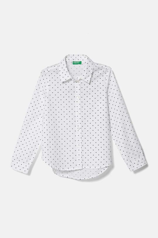

Детская хлопковая рубашка United Colors of Benetton, белый