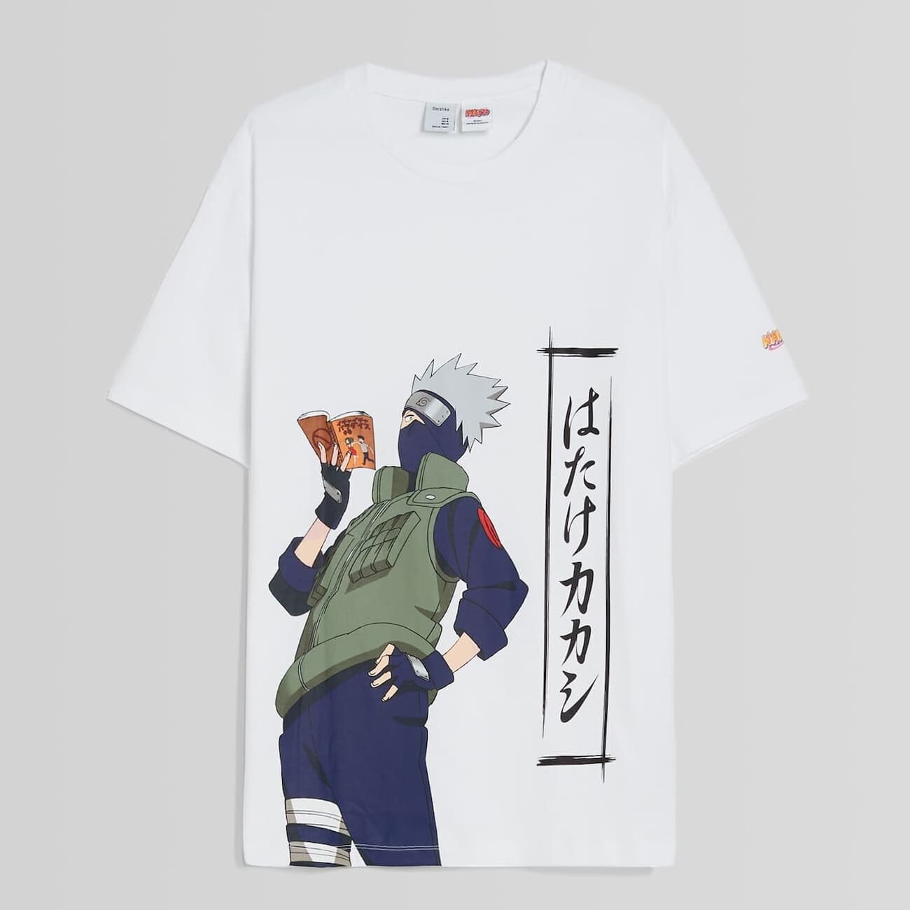 

Футболка Bershka Naruto Print Boxy Fit, белый