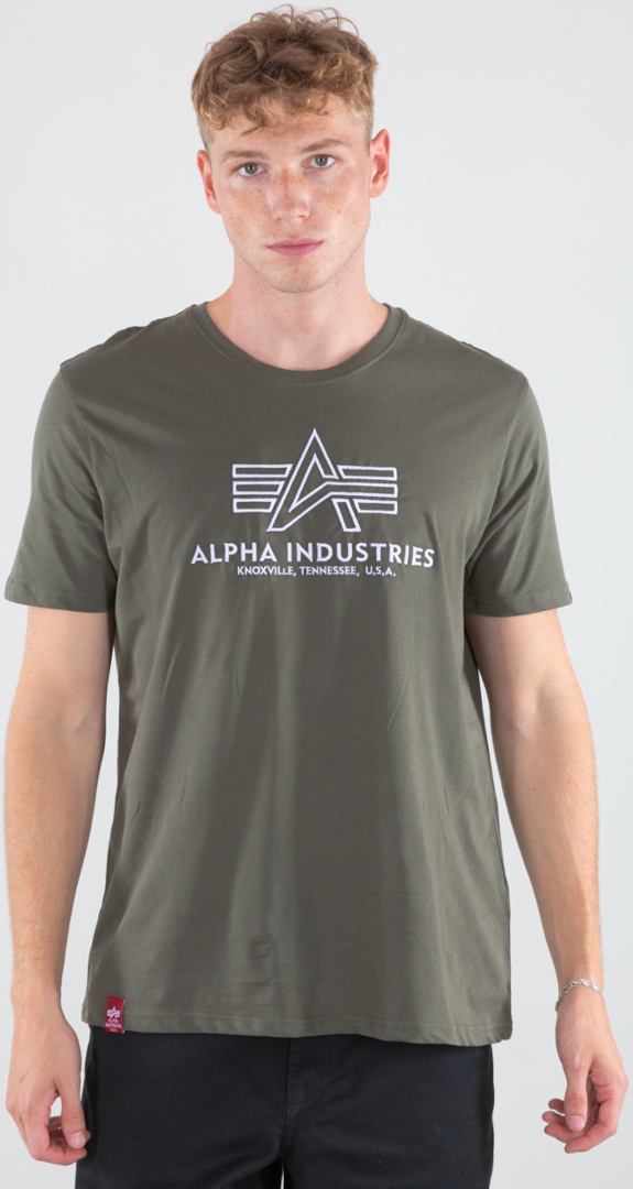 Футболка Alpha Industries Basic Embroidery, оливковая