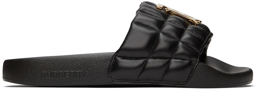 

Черные шлепанцы с монограммой Burberry
