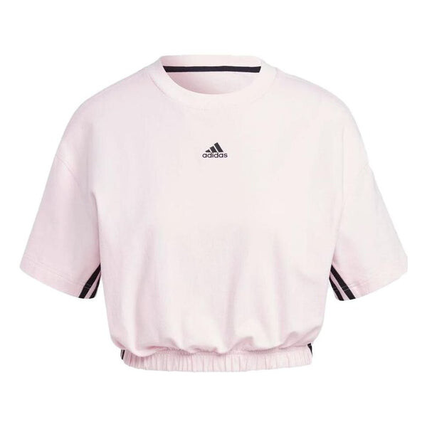 

Футболка танцевальные 3 полоски укороченная футболка Adidas, розовый