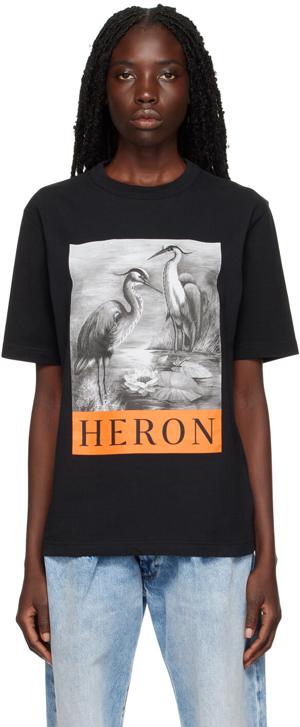 

Черная футболка с рисунком Heron Preston, Черный