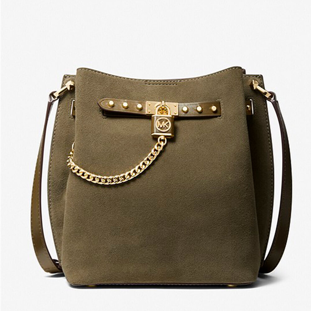 

Сумка Michael Michael Kors Hamilton Legacy Medium Suede Messenger, оливковый