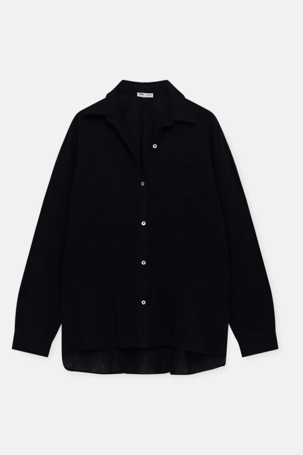 

Рубашка Pull&Bear Rustic Oversized, черный