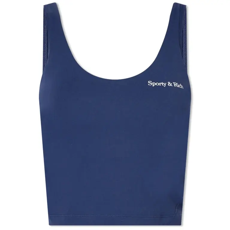 

Спортивный топ Sporty & Rich Serif Cropped, темно-синий/белый