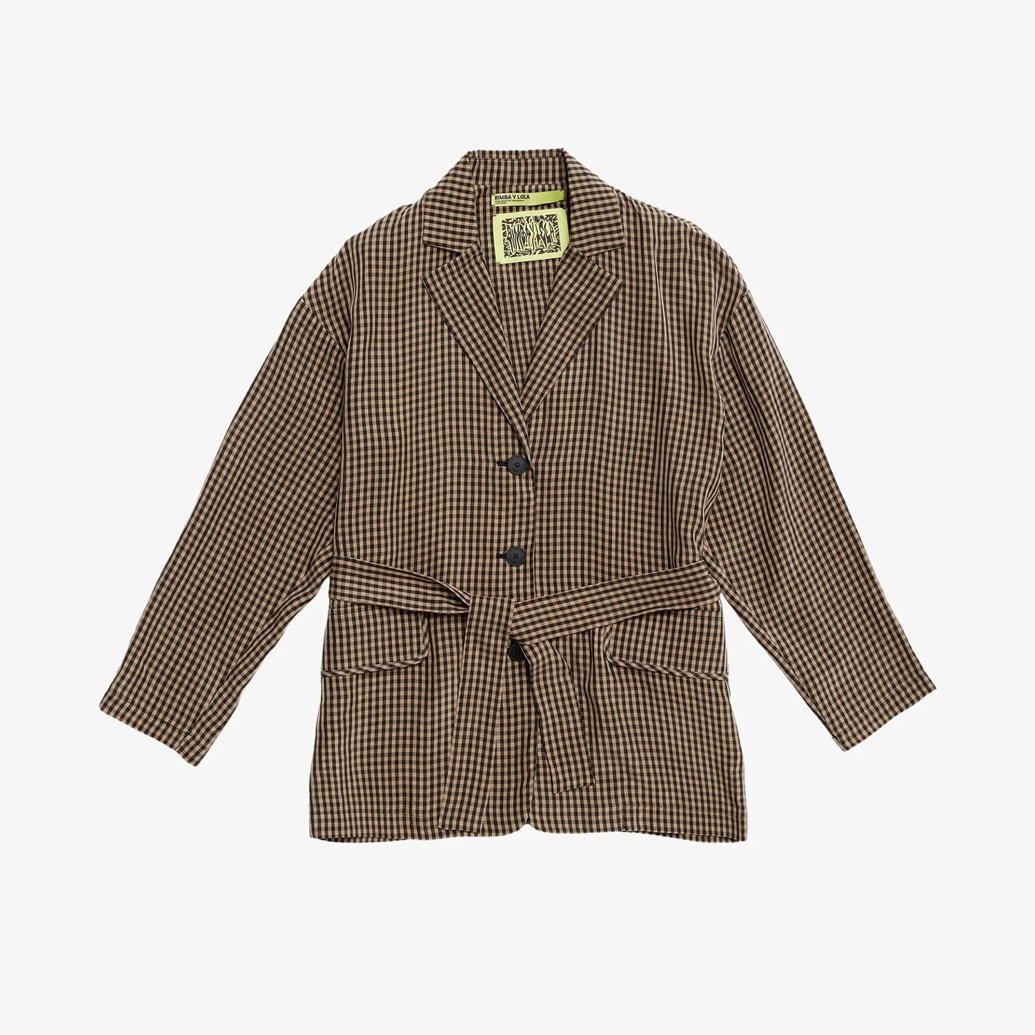 

Блейзер Bimba Y Lola Gingham Oversize, коричневый/черный
