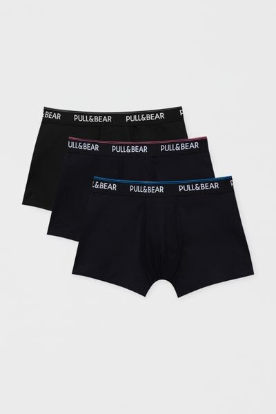 

Комплект из 3 трусов-боксеров с логотипом и в полоску PULL&BEAR