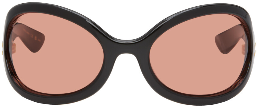 

Черные большие овальные солнцезащитные очки Gucci