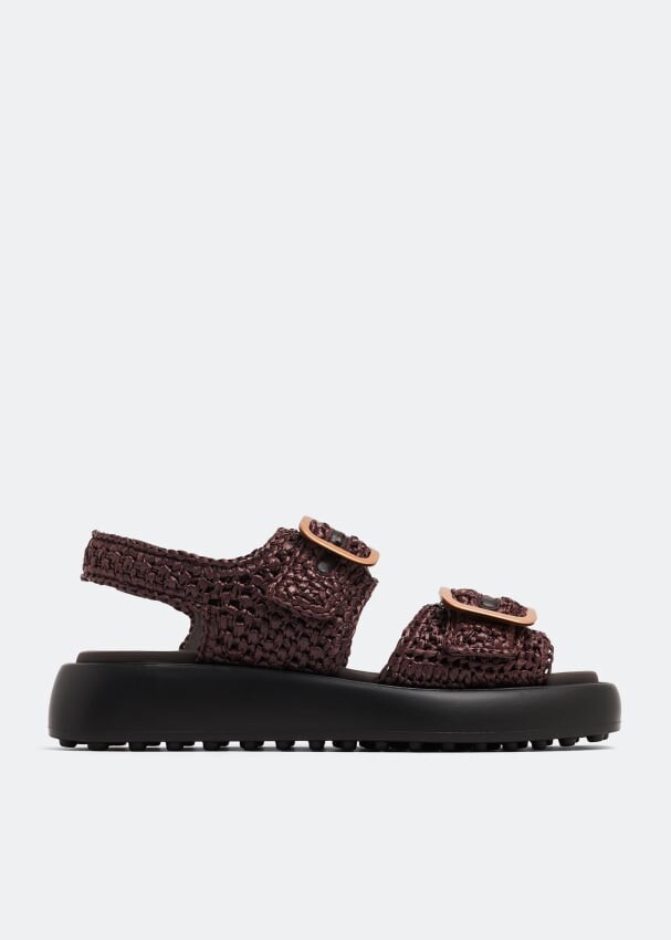 

Сандалии TOD'S Raffia sandals, бордовый