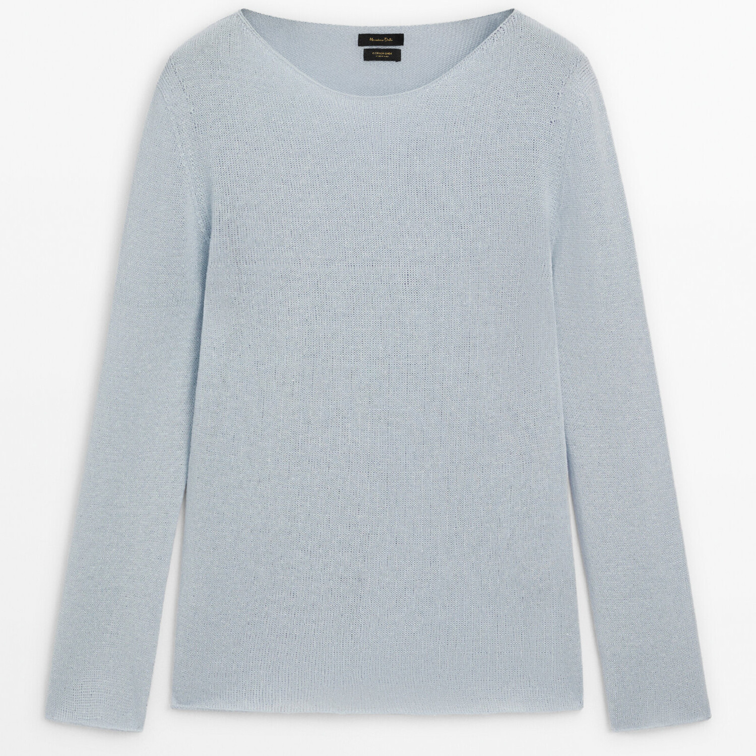 

Джемпер Massimo Dutti Linen Blend Boat Neck Knit, голубой