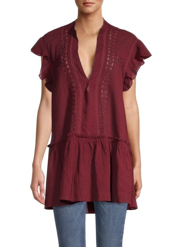 

Туника Free People с кружевной отделкой Baby Blues, красный