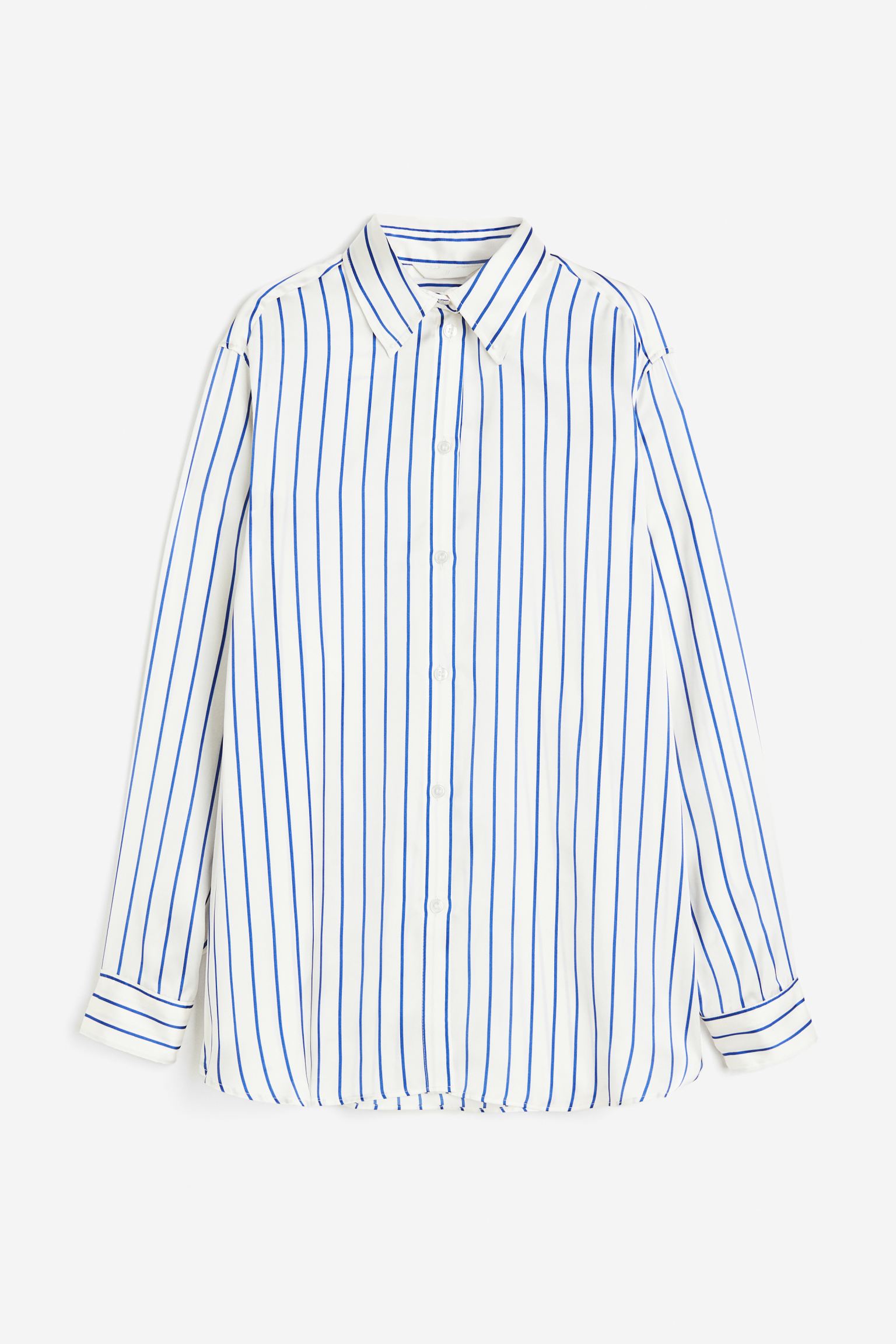 

Блузка H&M Oversized, белый/синий