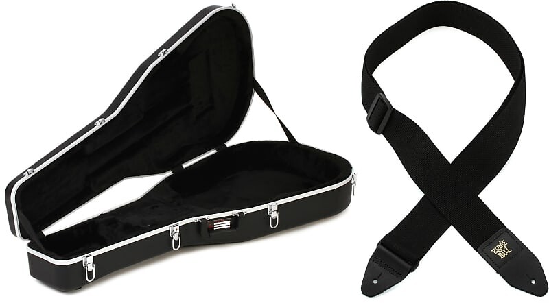 

Gator Deluxe ABS Mold Case — Комплект акустической гитары Dreadnought с полипропиленовым ремешком Ernie Ball 2 дюйма — черный Gator + Ernie Ball GC-Dread=1 P04037=1