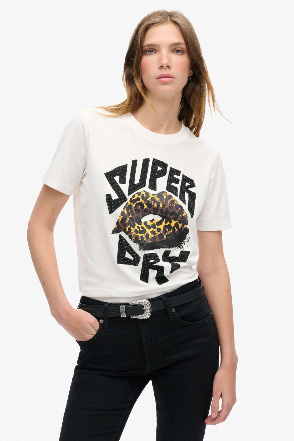 

Футболка с принтом панк постера Lo Fi Superdry, белый
