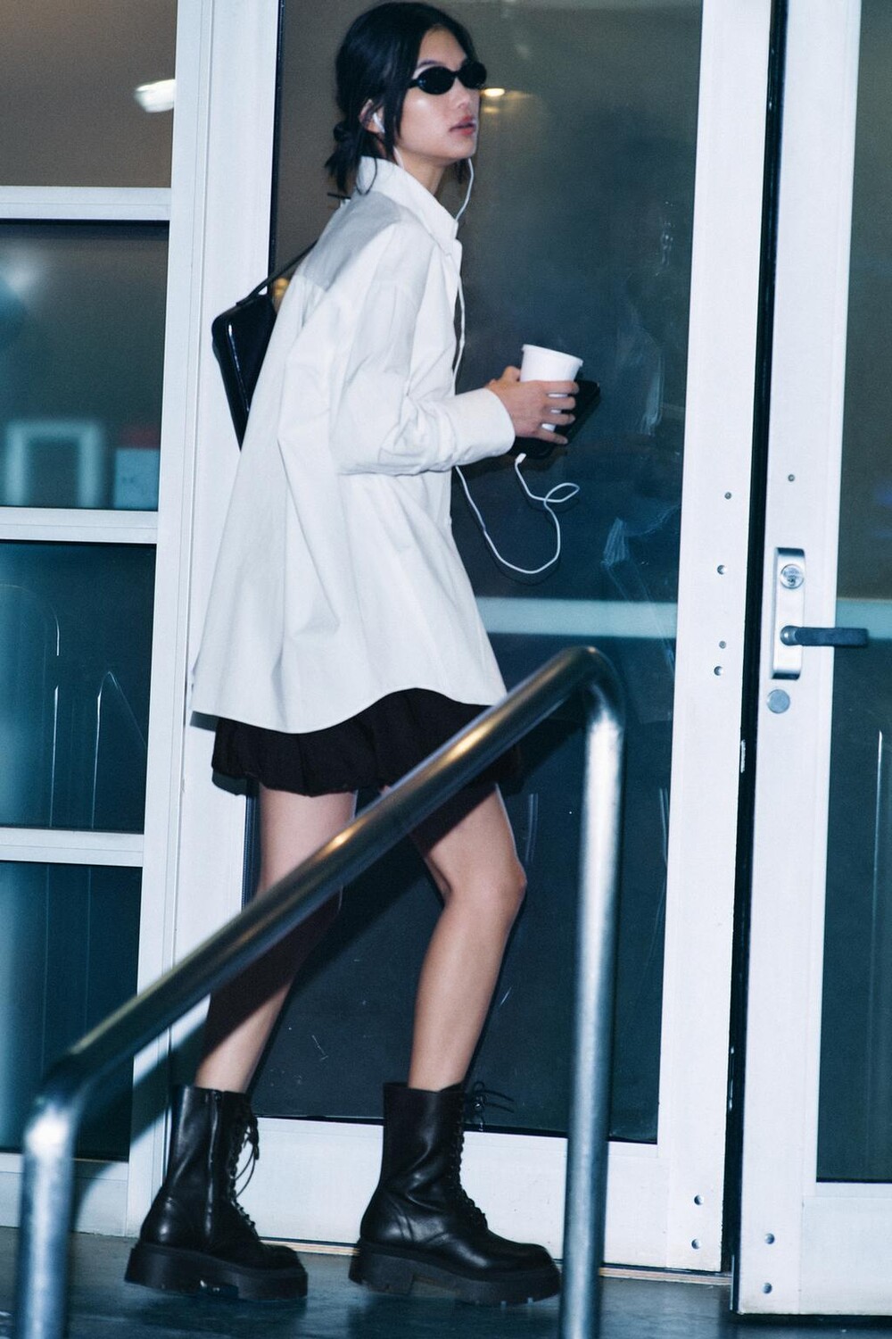 

Рубашка oversize из габардина с отделками ZARA, белый