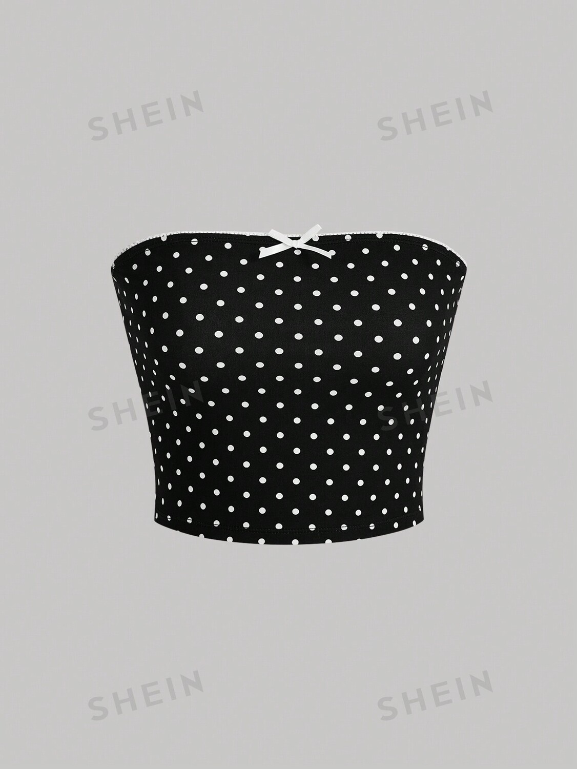 

Топ женский Shein Qutie в горошек с бантом, черный