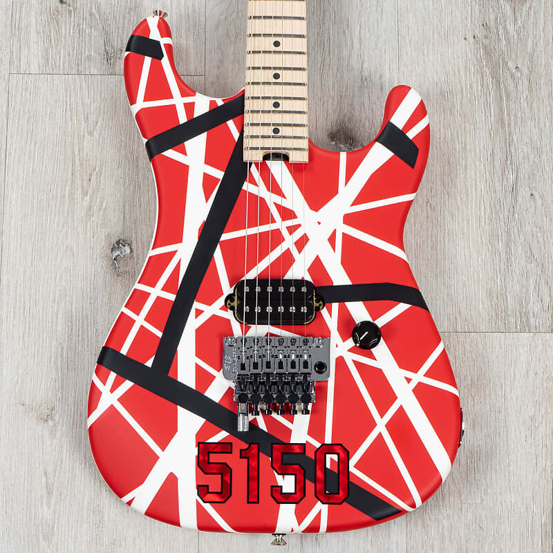 

Электрогитара EVH Striped Series 5150 Guitar, Red White Black Striped, Maple