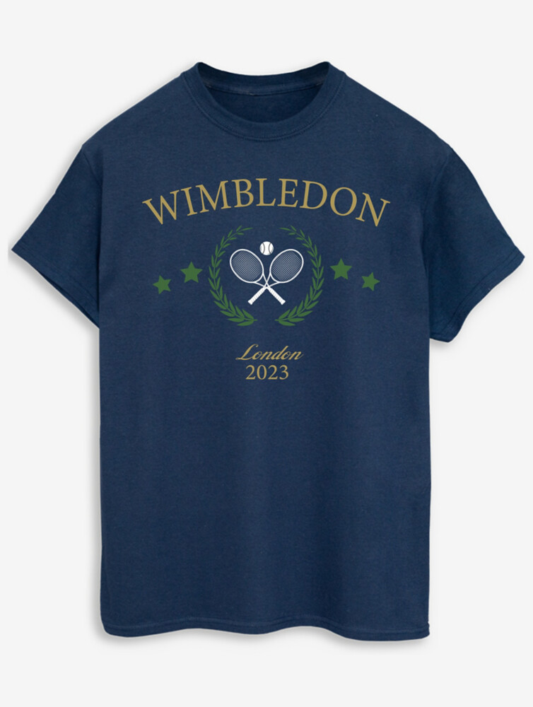 

NW2 Tennis Wimbledon Wreath Adult Navy Футболка с принтом George., нави