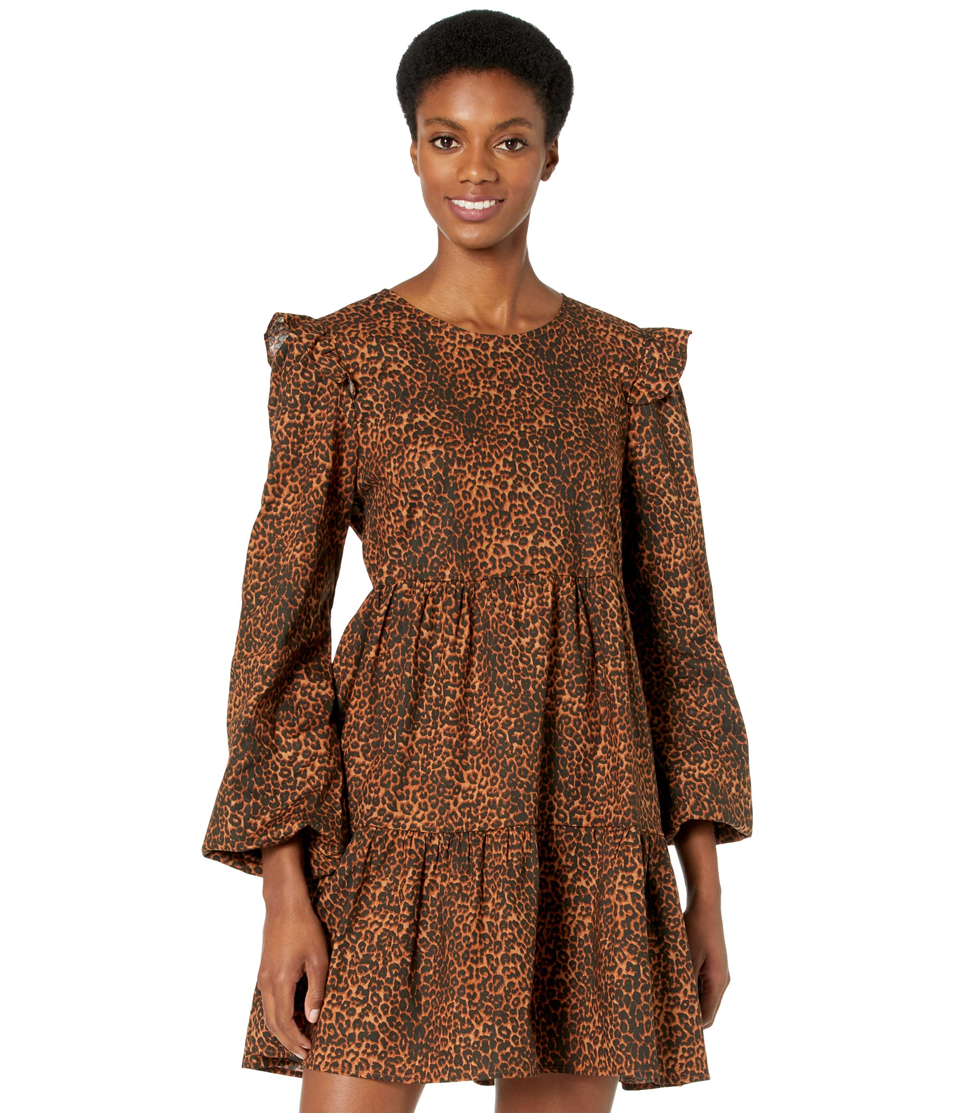 Платье WAYF, Velma Babydoll Mini Dress чемодан 13128 3041 26 brown leopard fashion spinner m 3041 brown leopard