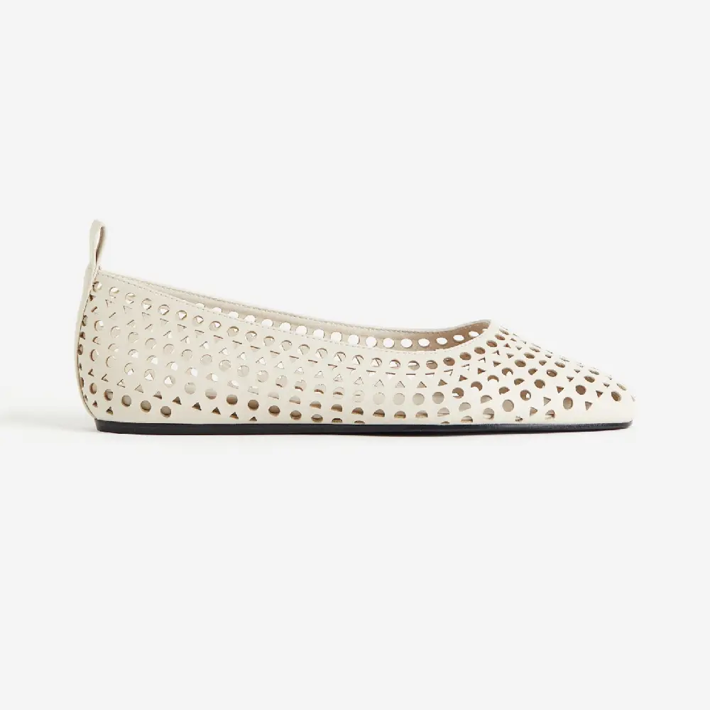 

Балетки H&M Perforated, кремовый