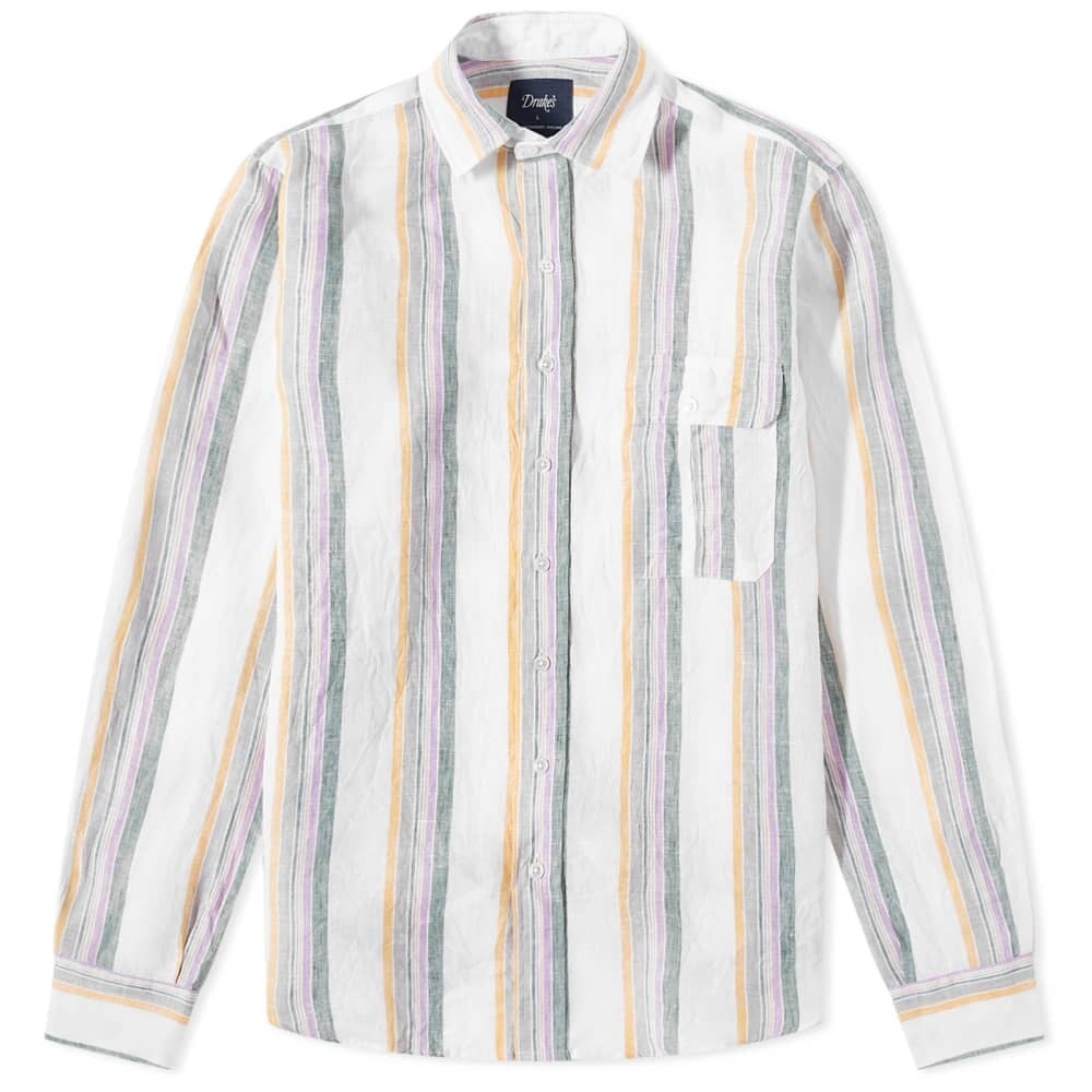 

Рубашка Drake's Stripe Linen Summer Shirt